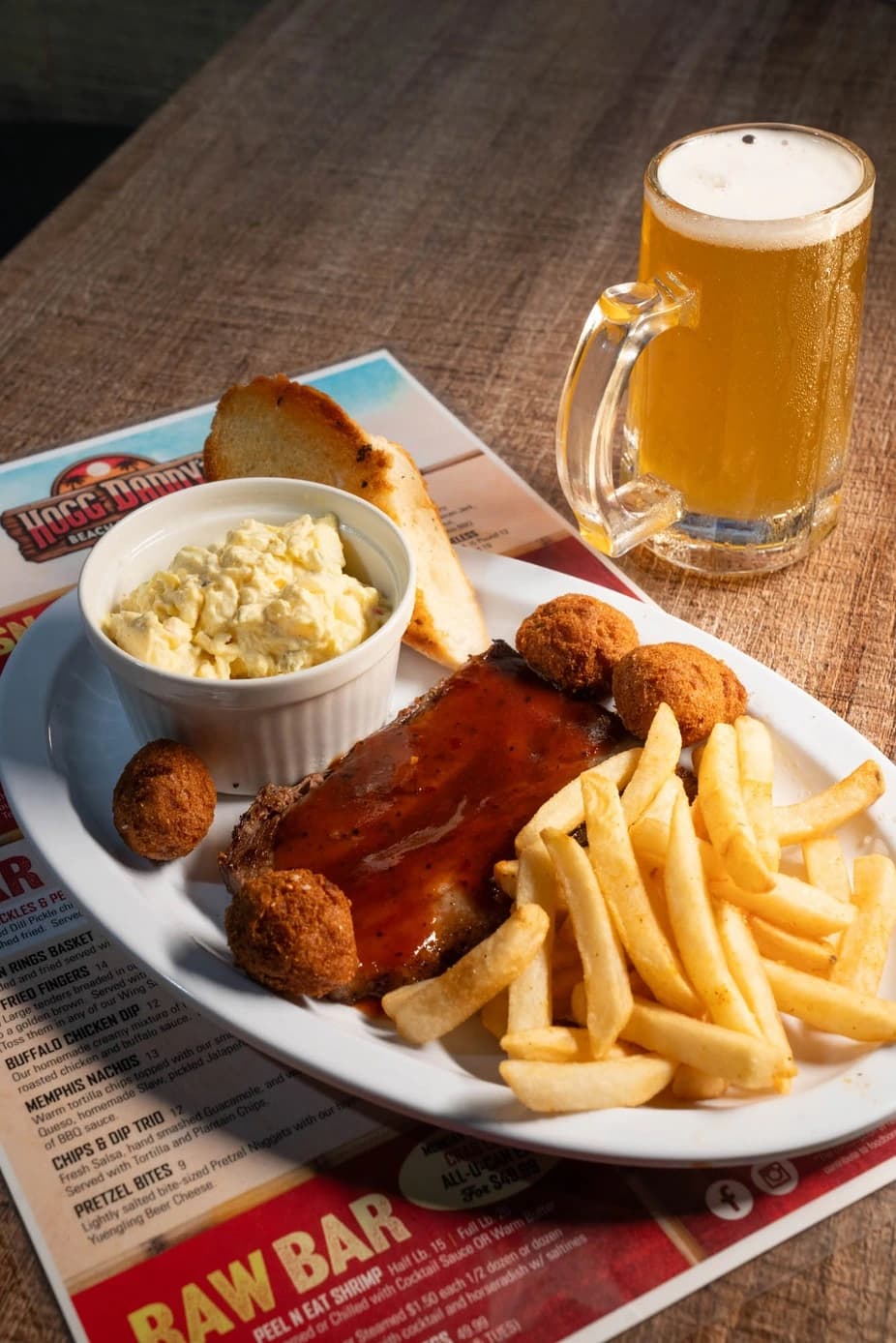 A snapshot of our amazing restaurant dishes at Hogg Daddys Beach Bar & Grill.